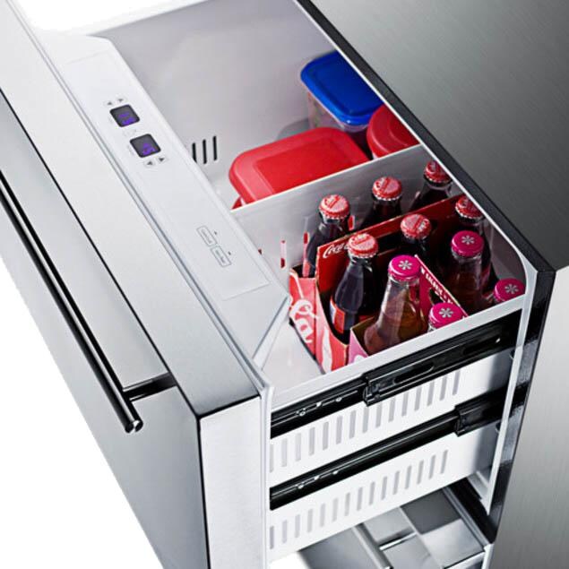 Summit 4.8 Cu. Ft. Double Drawer Refrigerator / Freezer / Ice Maker - Stainless Steel - thumbnail