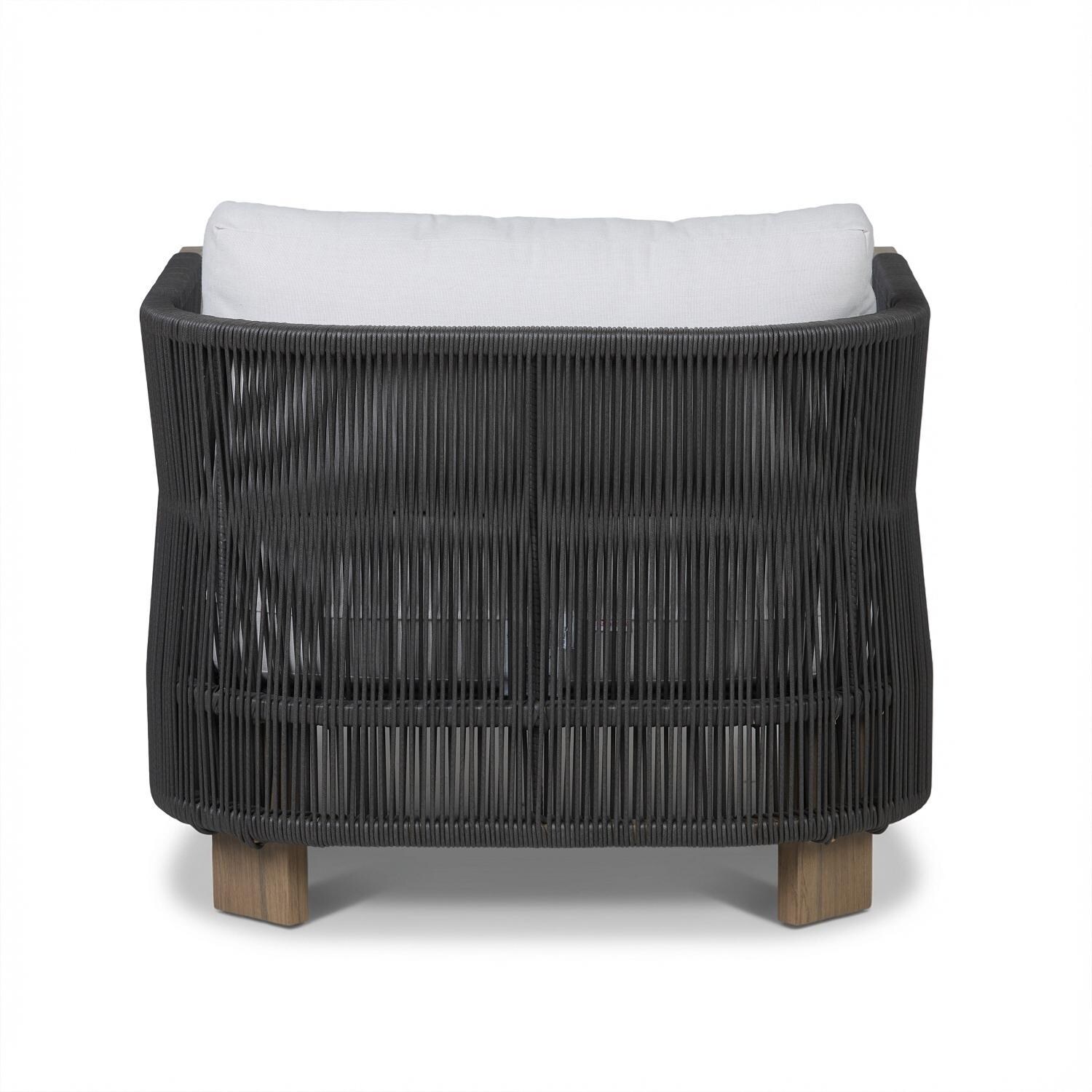 Heritage Aluminum Club Chair in Beechwood by Lakeview Outdoor Designs - Rear View - White Background thumbnail