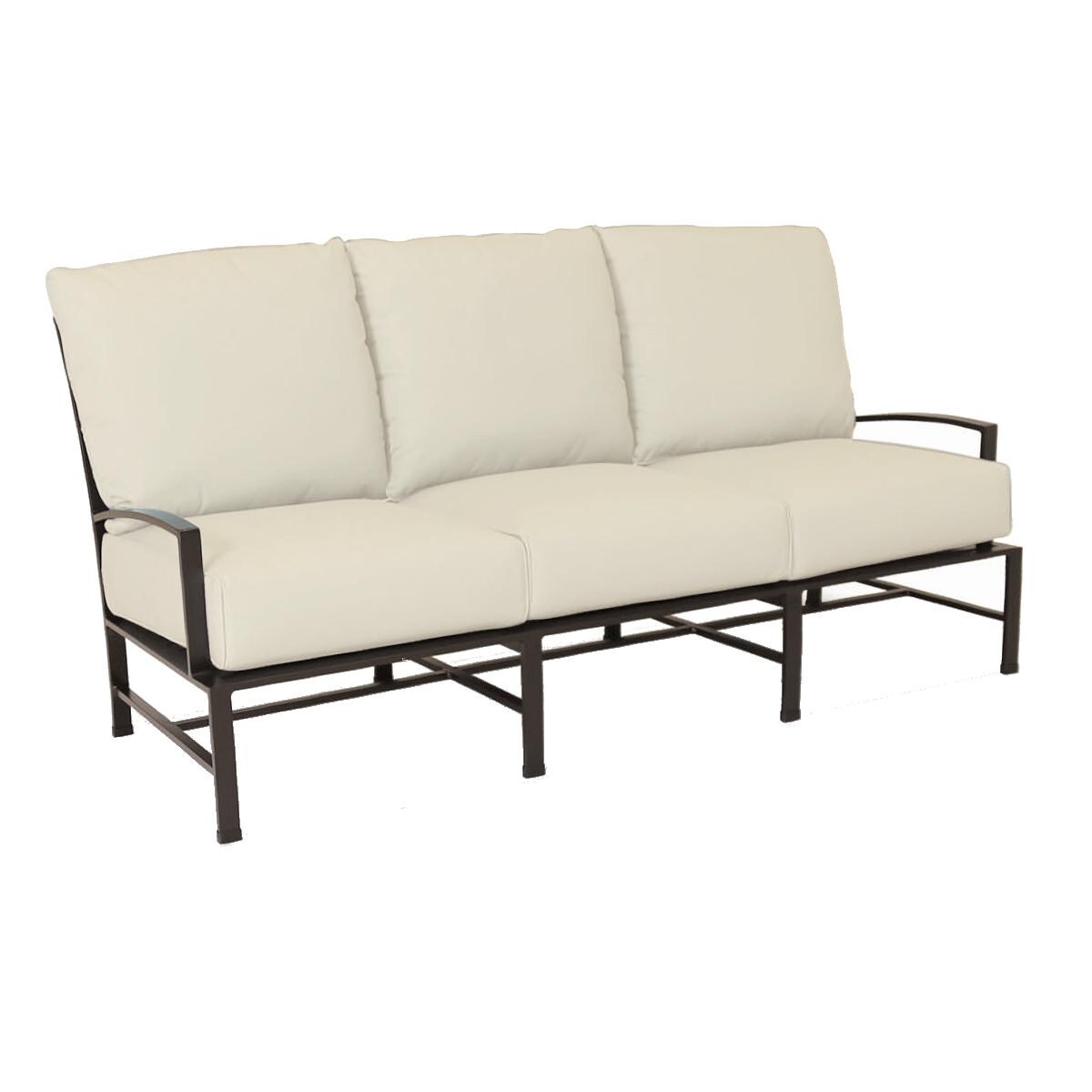 La Jolla Aluminum Sofa in Espresso/Canvas Flax by Sunset West