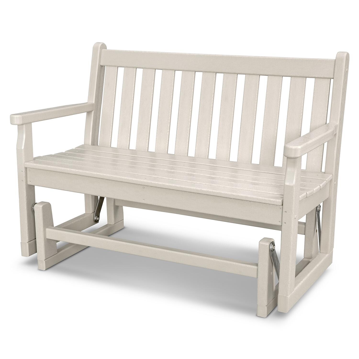 Traditional Garden 48 Inch Recycled Plastic Bench in Sand by POLYWOOD