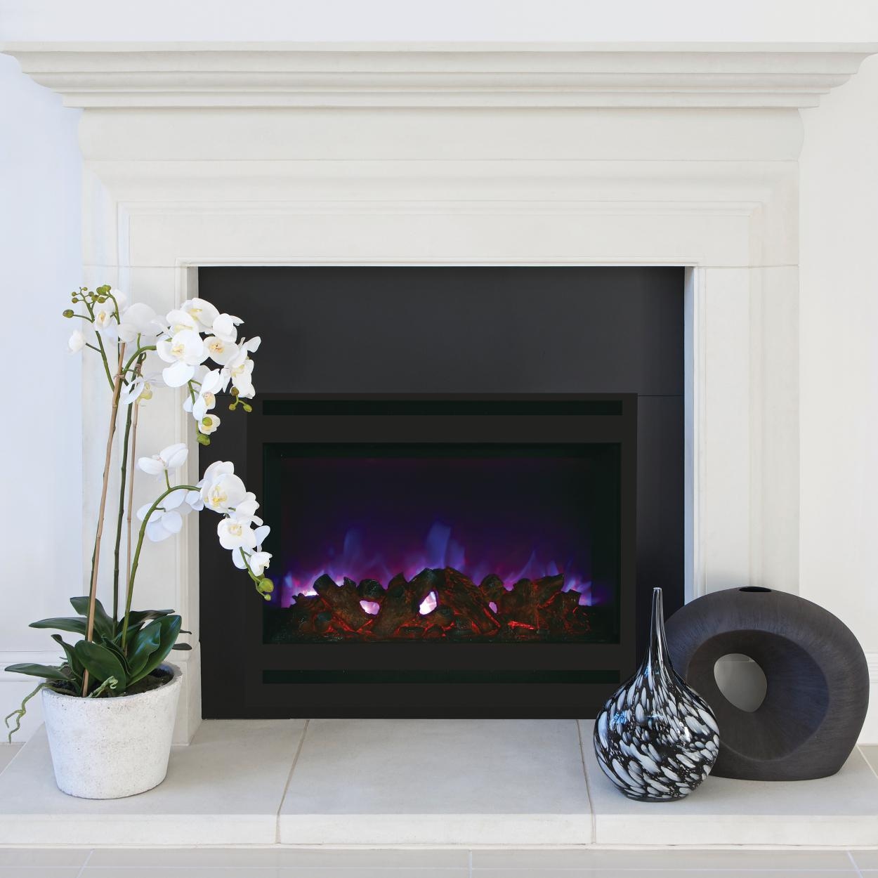 Amantii Zero Clearance 31Inch BuiltIn Electric Fireplace with Square