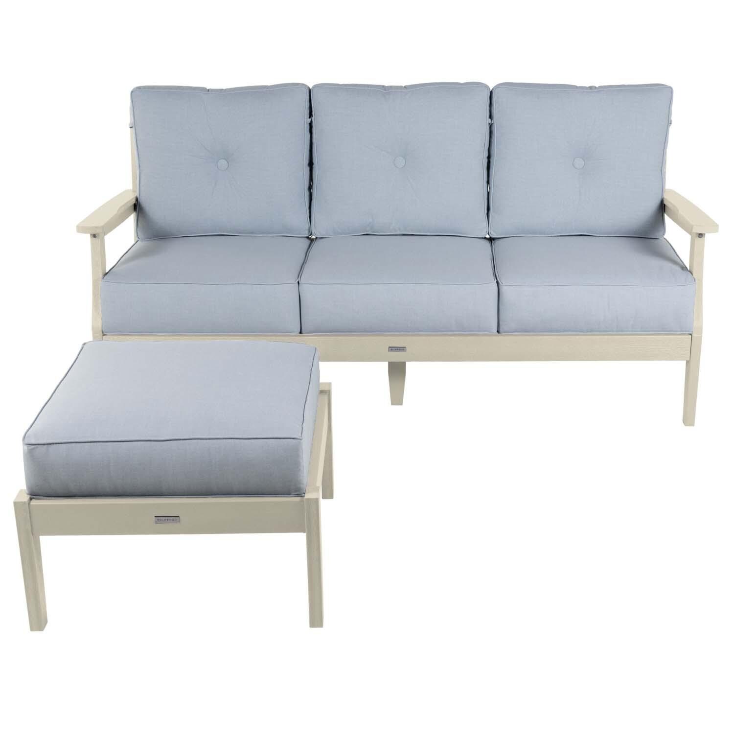 Blushing Bay 2 Pc Recycled Plastic Seating Set in Bliss Dew/Whitewash by Lakeview Outdoor Designs - Front View - White Background thumbnail