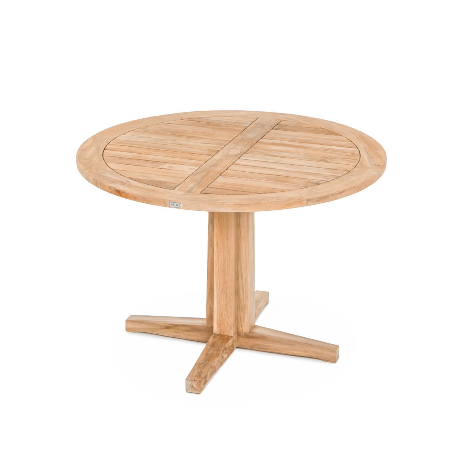 Teak + Table Friday Pedestal Table - Round 42-Inch - Tabletop - White Background thumbnail
