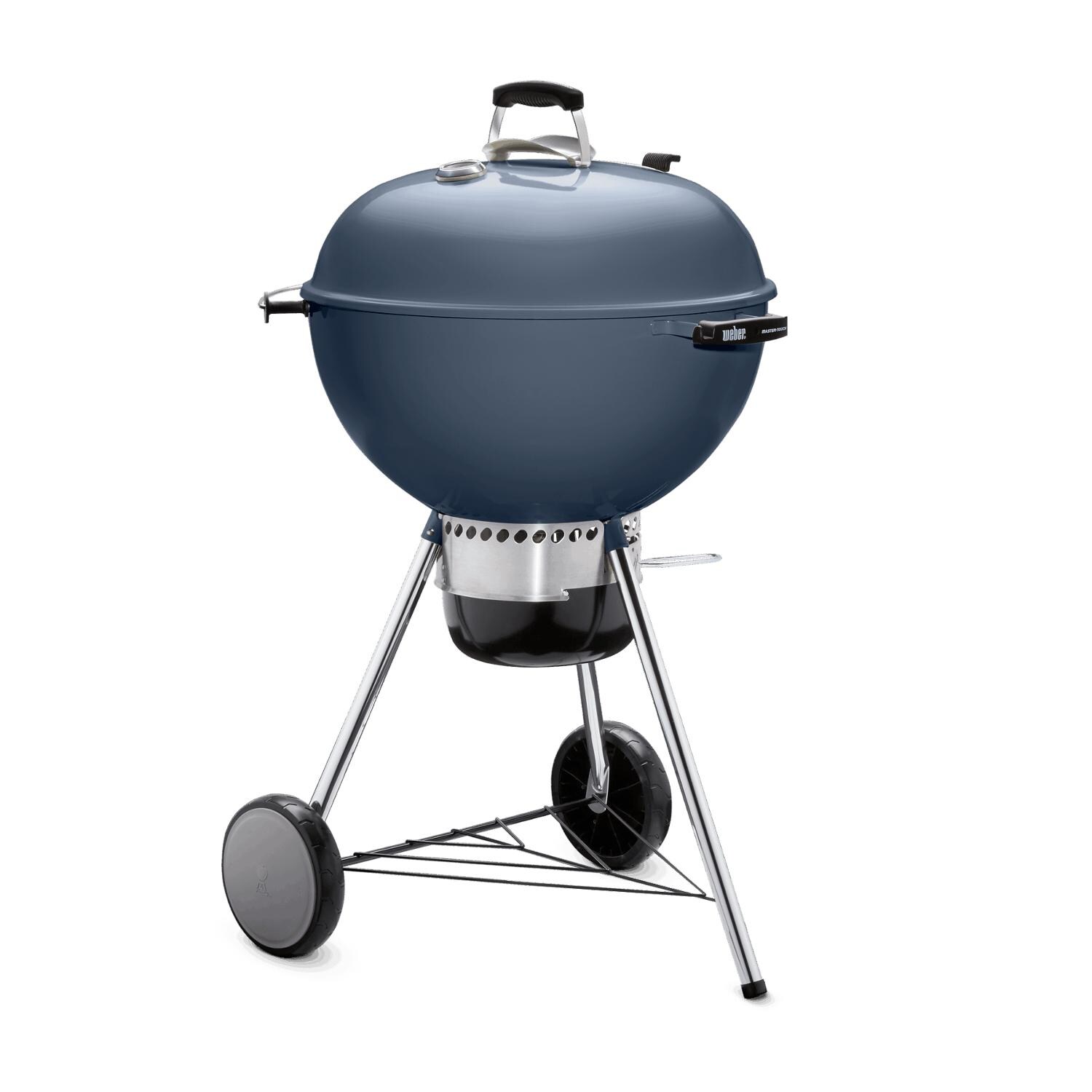 Weber 14513601 22-Inch Slate Blue Charcoal Grill - Side View thumbnail