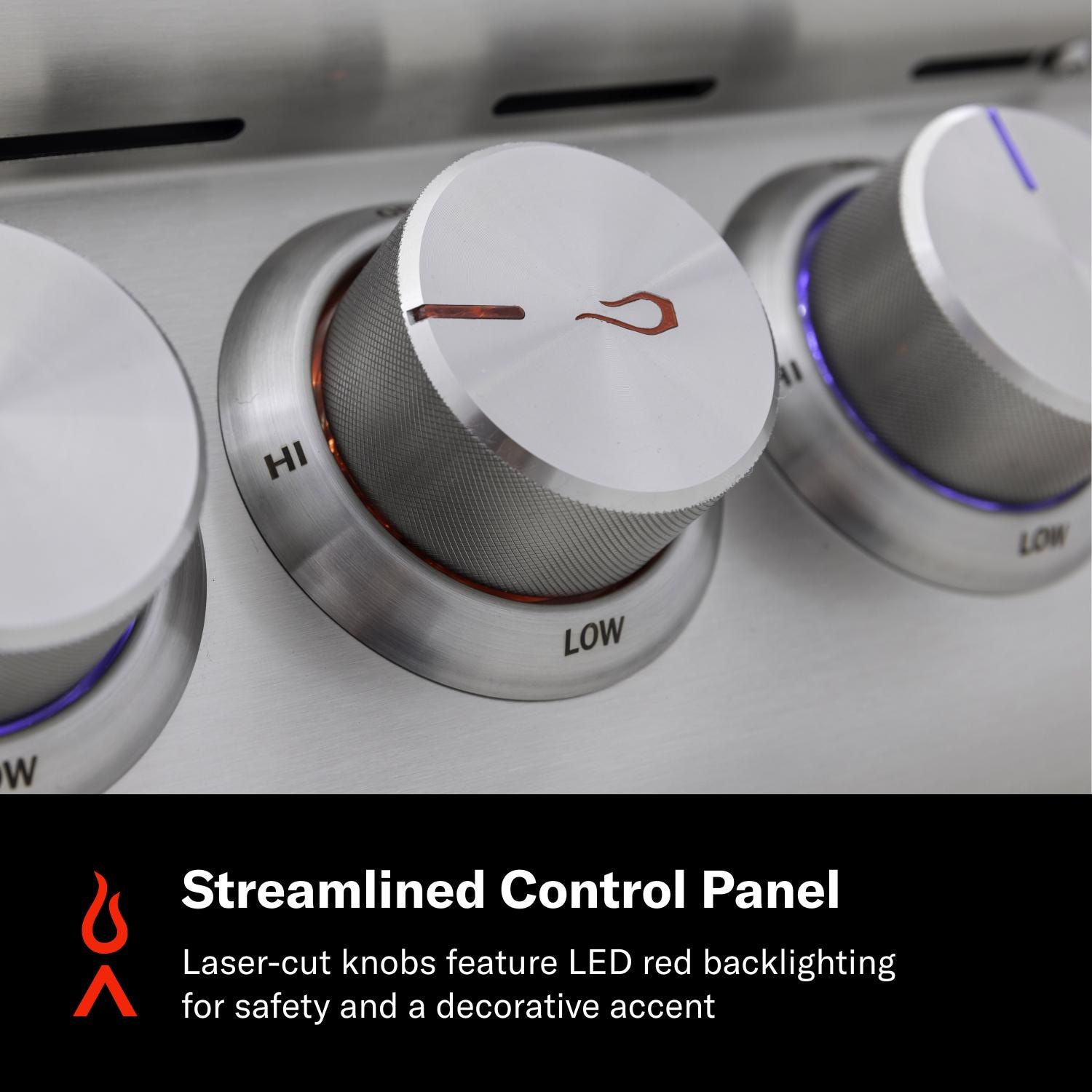 Blaze BLZ-5LTE3-LP Built-In Propane Grill - Streamlined Control Panel - Detail thumbnail