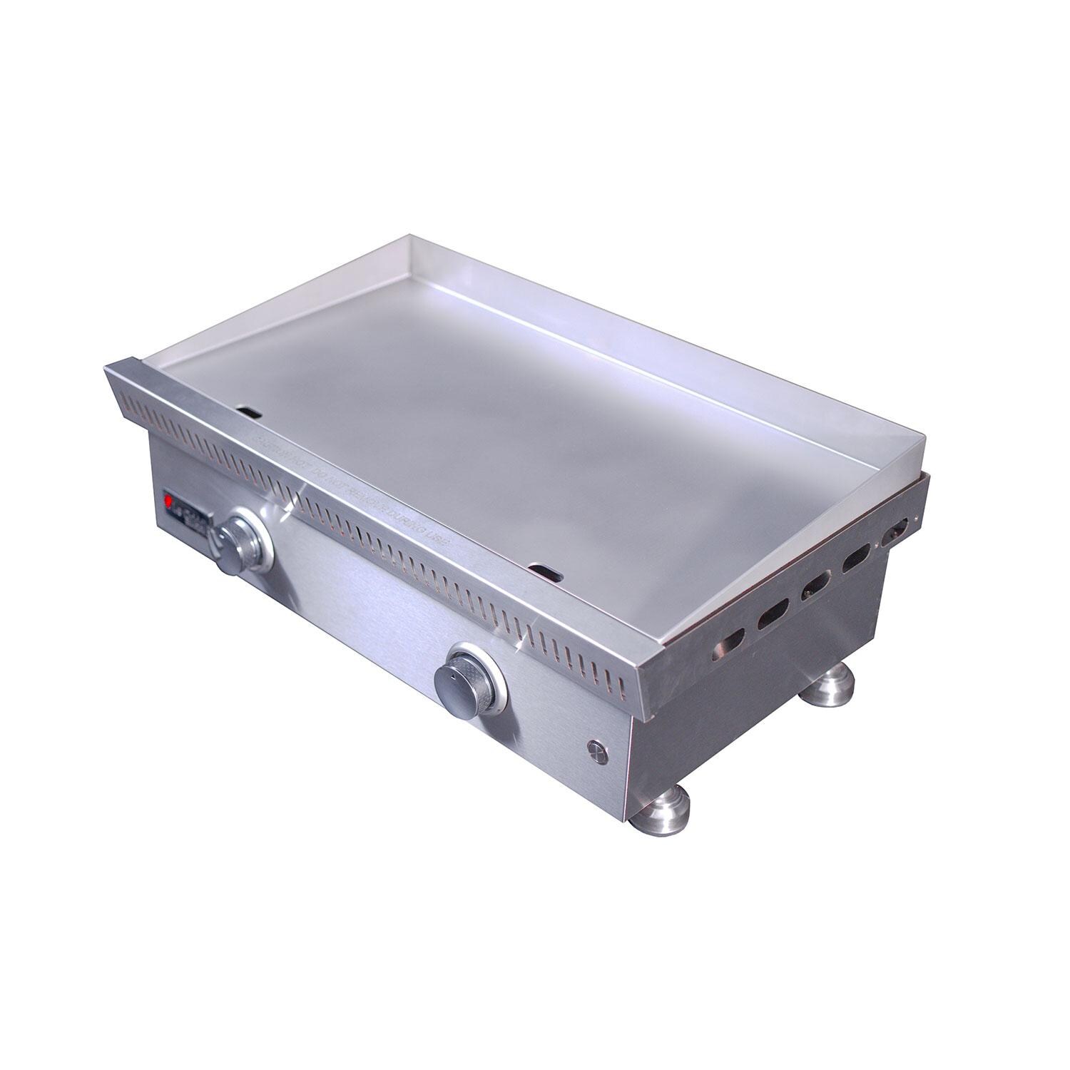 Le Griddle OML75P3 LP Pro Series 75 2 Burner Built-In Propane Flat Top Grill w/ 3mm Plate - Overhead View - White Background thumbnail