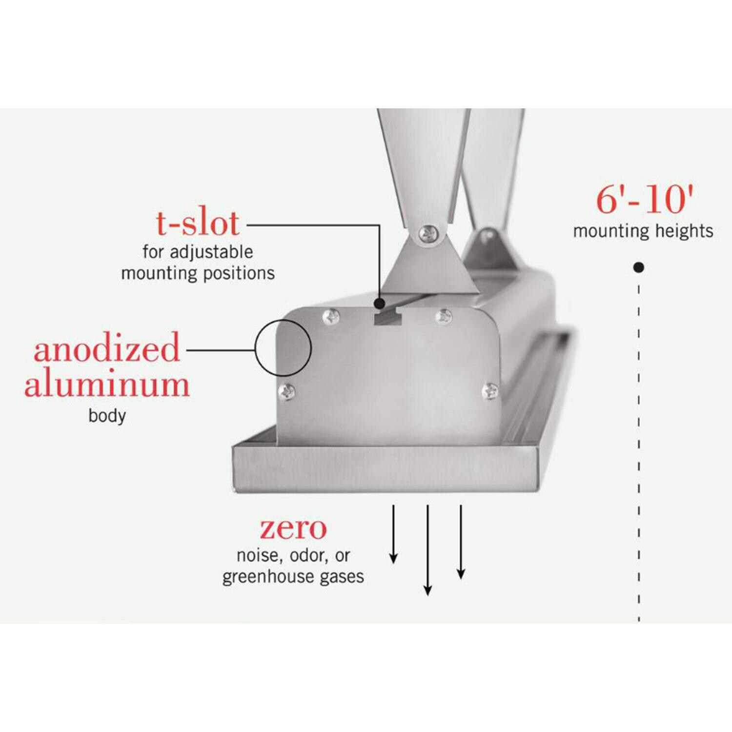 Infratech SL4024SV Slimline Series 63 1/2-Inch 4000W Single Element Electric Infrared Patio Heater - 240V - Silver - Assembly - Detail thumbnail