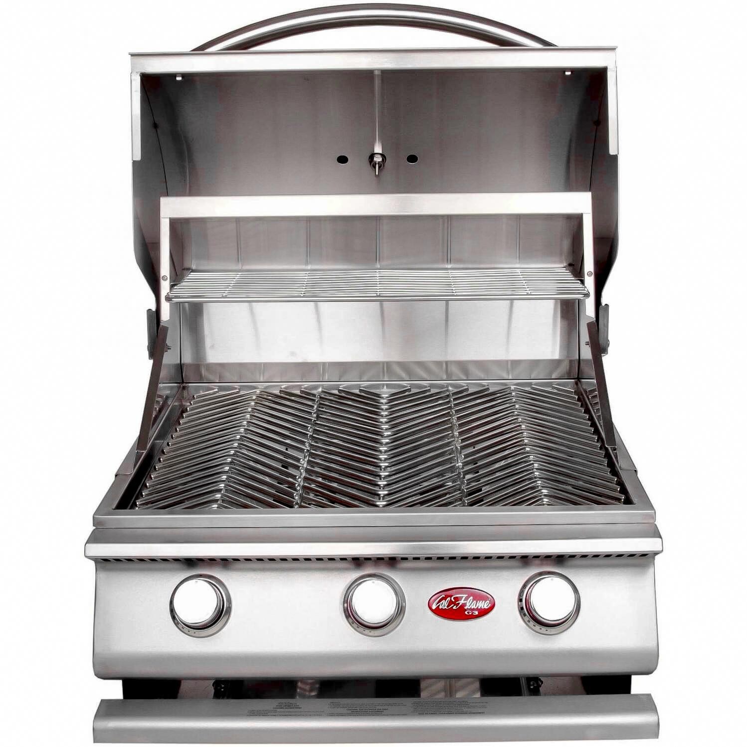 Cal Flame G3 3 Burner Built-In Propane Gas Grill - Front Open View thumbnail