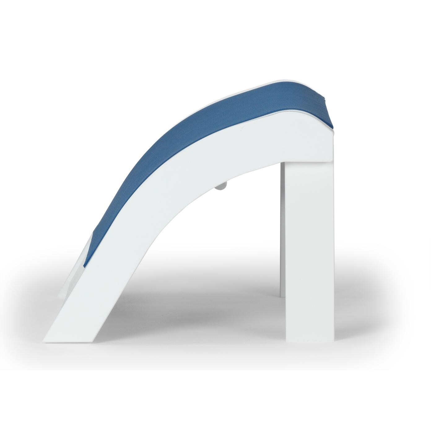 Adirondack MGP Patio Ottoman With Sling Seating By Telescope Casual - Side View (Shown in Cobalt) thumbnail