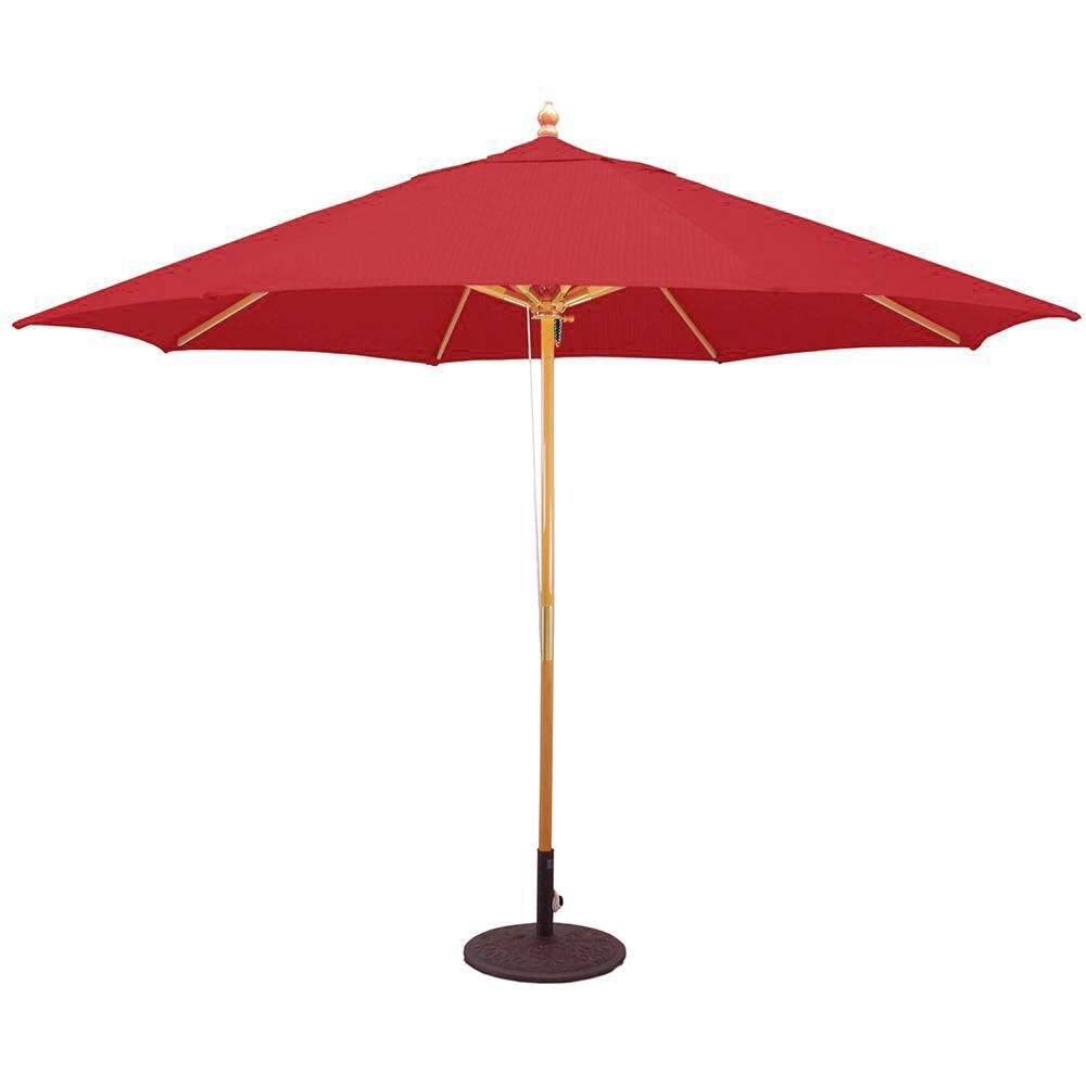 Galtech 11 Ft. Octagonal Hardwood Patio Market Umbrella W/ Pulley