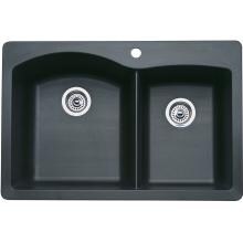 Blanco Diamond 33 X 22 Silgranit II 1-3/4 Double Bowl Dual Mount Sink - Anthracite - 440215 image