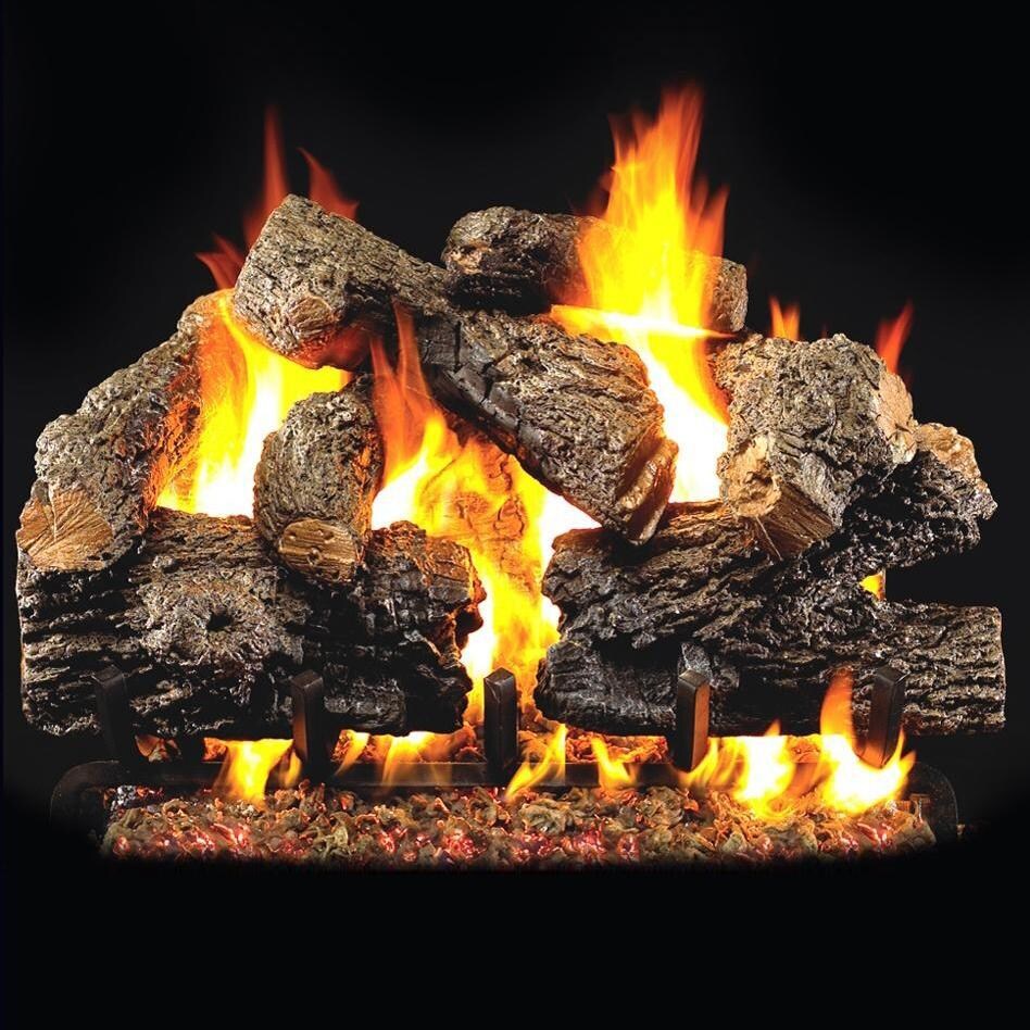 Peterson Real Fyre 36Inch Charred Royal English Oak Outdoor Log Set With Vented Natural Gas