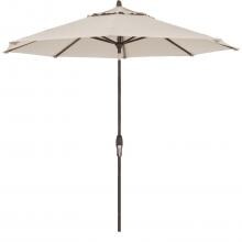 9 Ft. Octagonal Aluminum Auto Tilt Patio Umbrella W/ Crank Lift By BBQGuys - Bronze Frame / Sunbrella Cast Ash Canopy
