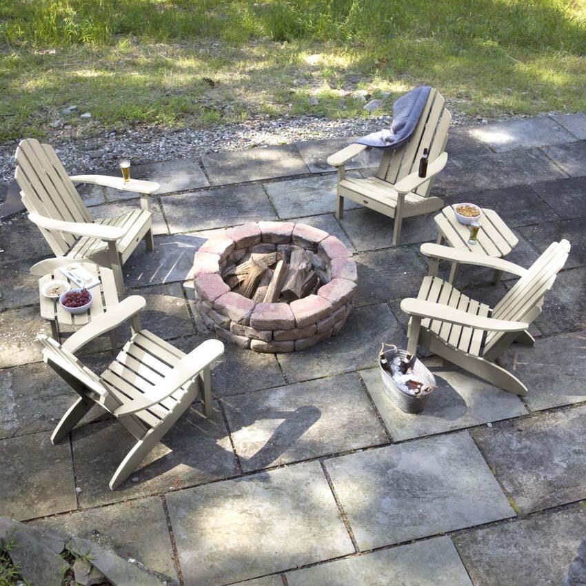 Paradise Key 6 Pc Recycled Plastic Seating Set in Whitewash by Lakeview Outdoor Designs