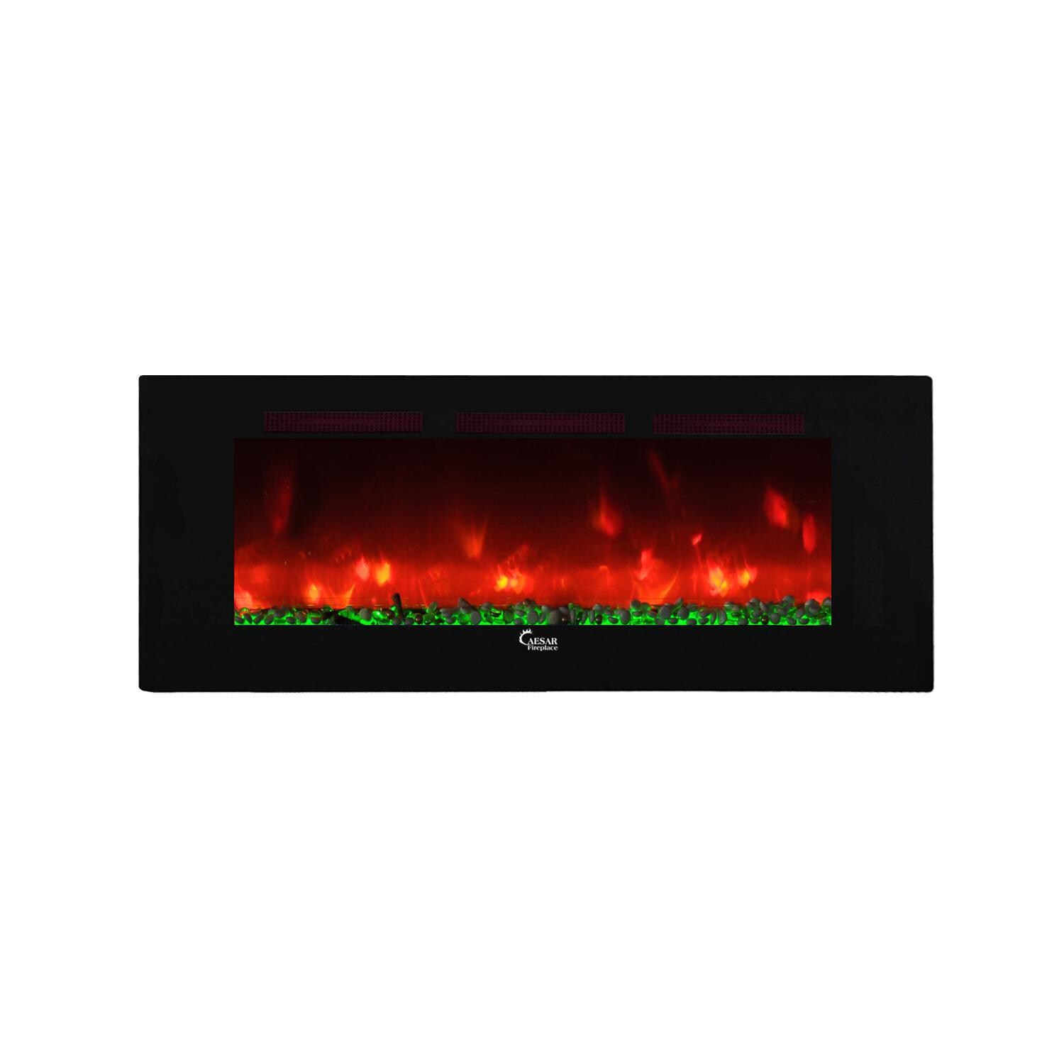 Caesar Fireplace 60-Inch Linear Electric Fireplace - CHFP-60B - Green Bed/Red Flame thumbnail
