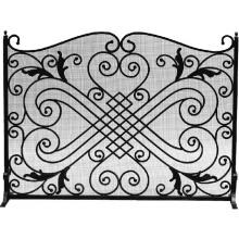 Dagan Industries 44-Inch Arched Panel Black Wrought Iron Fireplace Screen image