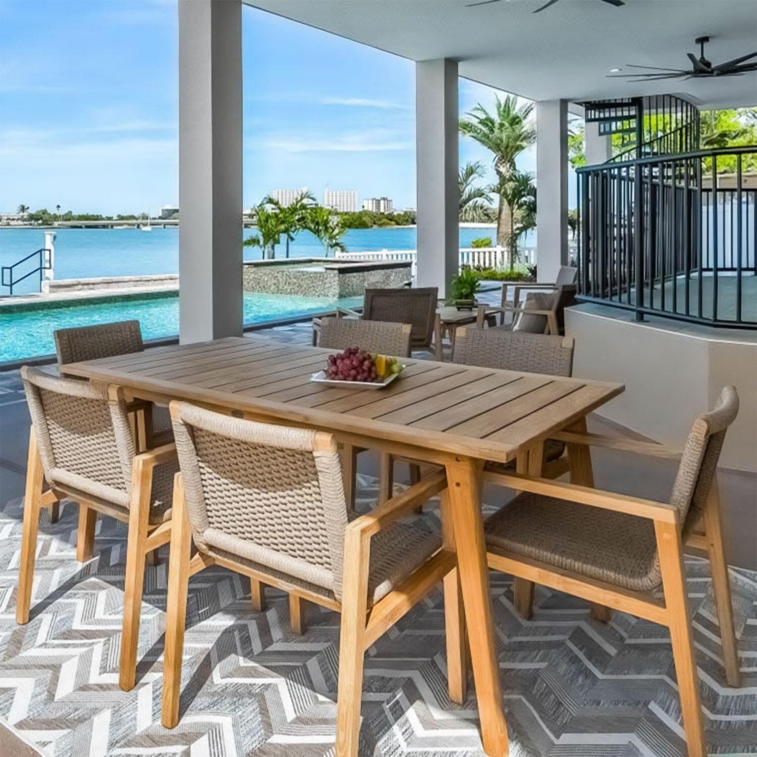 Admiral 65 Inch Dining Table by Royal Teak Collection - Outdoor Dining - Lifestyle thumbnail