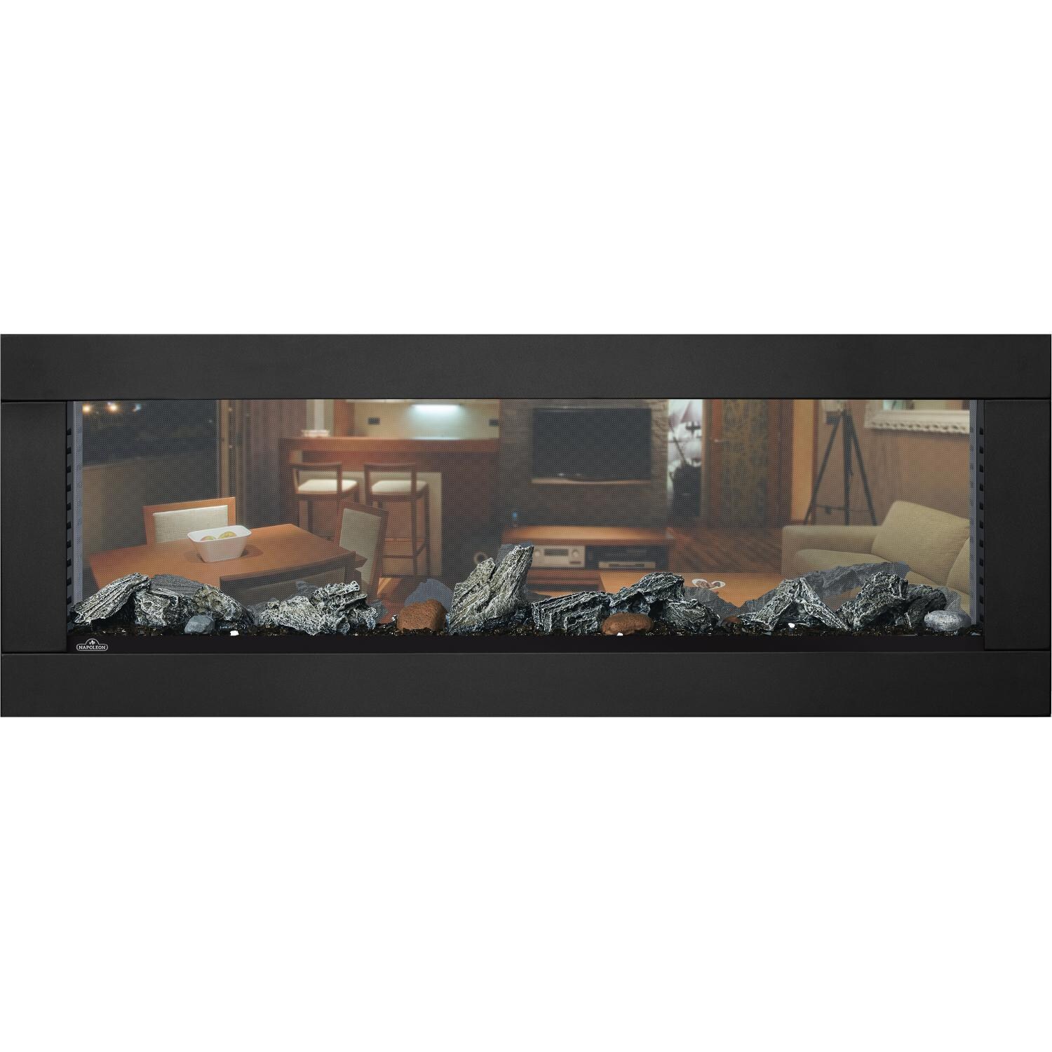 Napoleon NEFBD50H  NEFBD50H-DTRM CLEARion See-Thru Built-In Electric Fireplace - Black Surround - Log- No flames or Ember Light  thumbnail