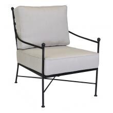 Provence Wrought Iron Patio Club Chair W/ Sunbrella Canvas Flax Cushions By Sunset West image