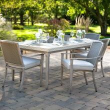 Plank & Hide Pelham 5 Piece Cast Aluminum Patio Dining Set W/ Sunbrella Cast Silver Cushions image