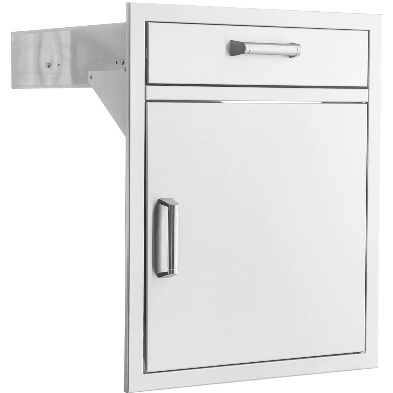 BBQGuys Signature Contempo 21-Inch Stainless Steel Single Access Door & Drawer Combo - Angled View thumbnail