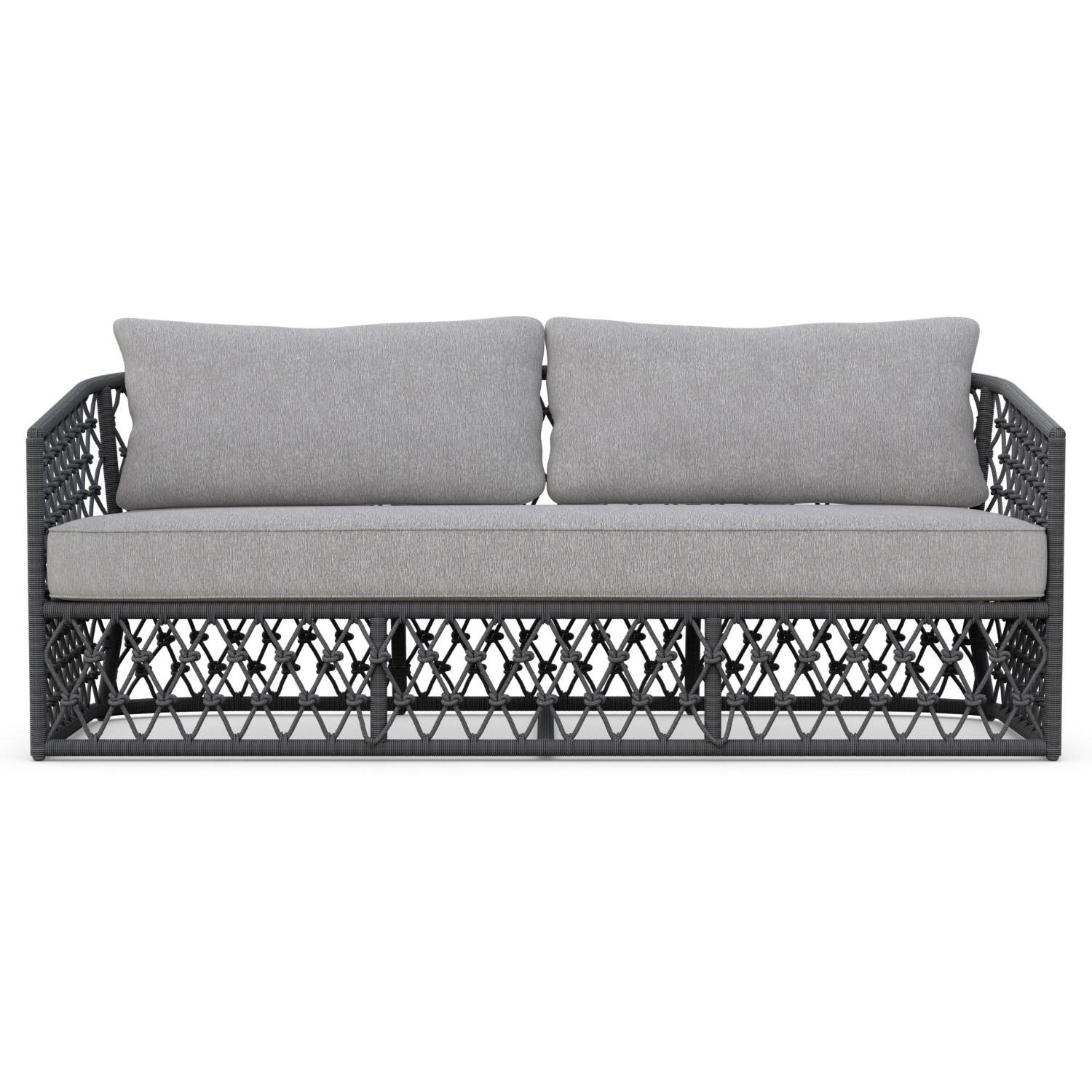 Azzurro Living AME-R07S3-CU Amelia Woven Rope Sofa in Ash/Fog - Front - White Background thumbnail