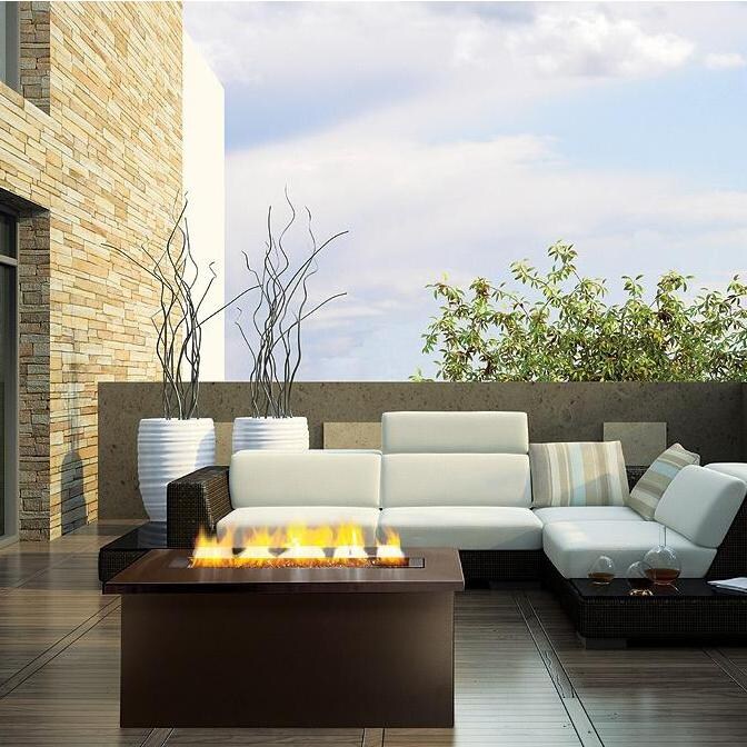 Firegear Key West Gas Fire Pit Coffee Table With Bronze Tabletop - In Use thumbnail