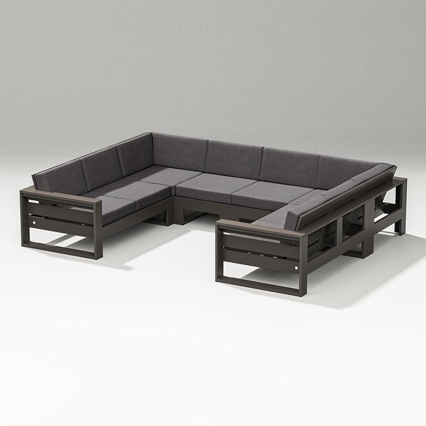 Latitude 6 Person Sectional Sofa in Vintage Coffee/Ash Charcoal By PW Designer Series - Display - White Background thumbnail