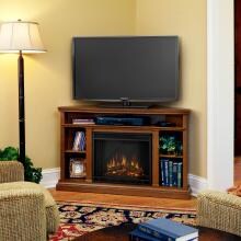Real Flame Churchill 50-Inch Corner Electric Fireplace With Mantel - Oak - 3750E-O image