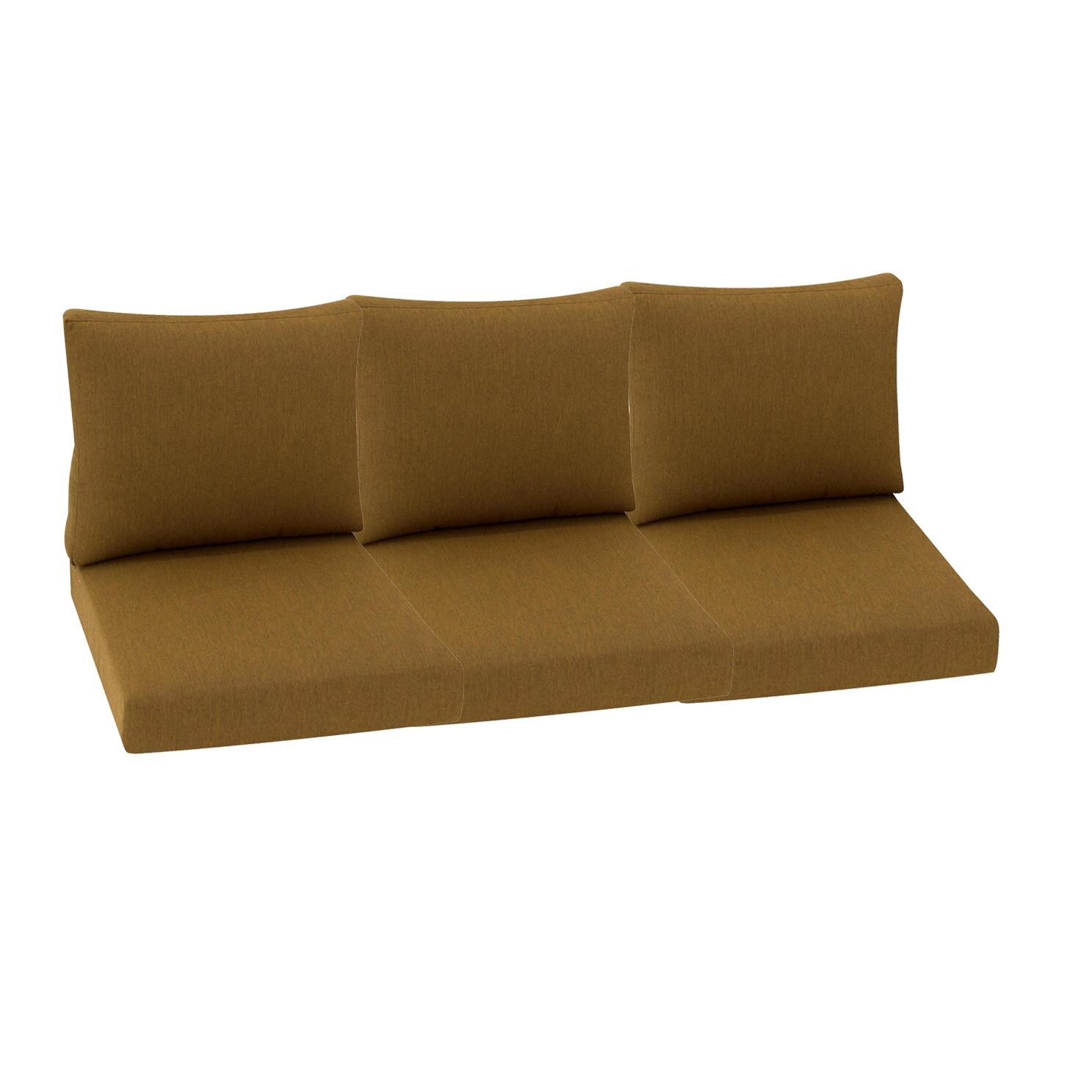Sunbrella Canvas Teak 6 Piece Large Outdoor Replacement Sofa Cushion Set W/ Knife Edge By BBQGuys