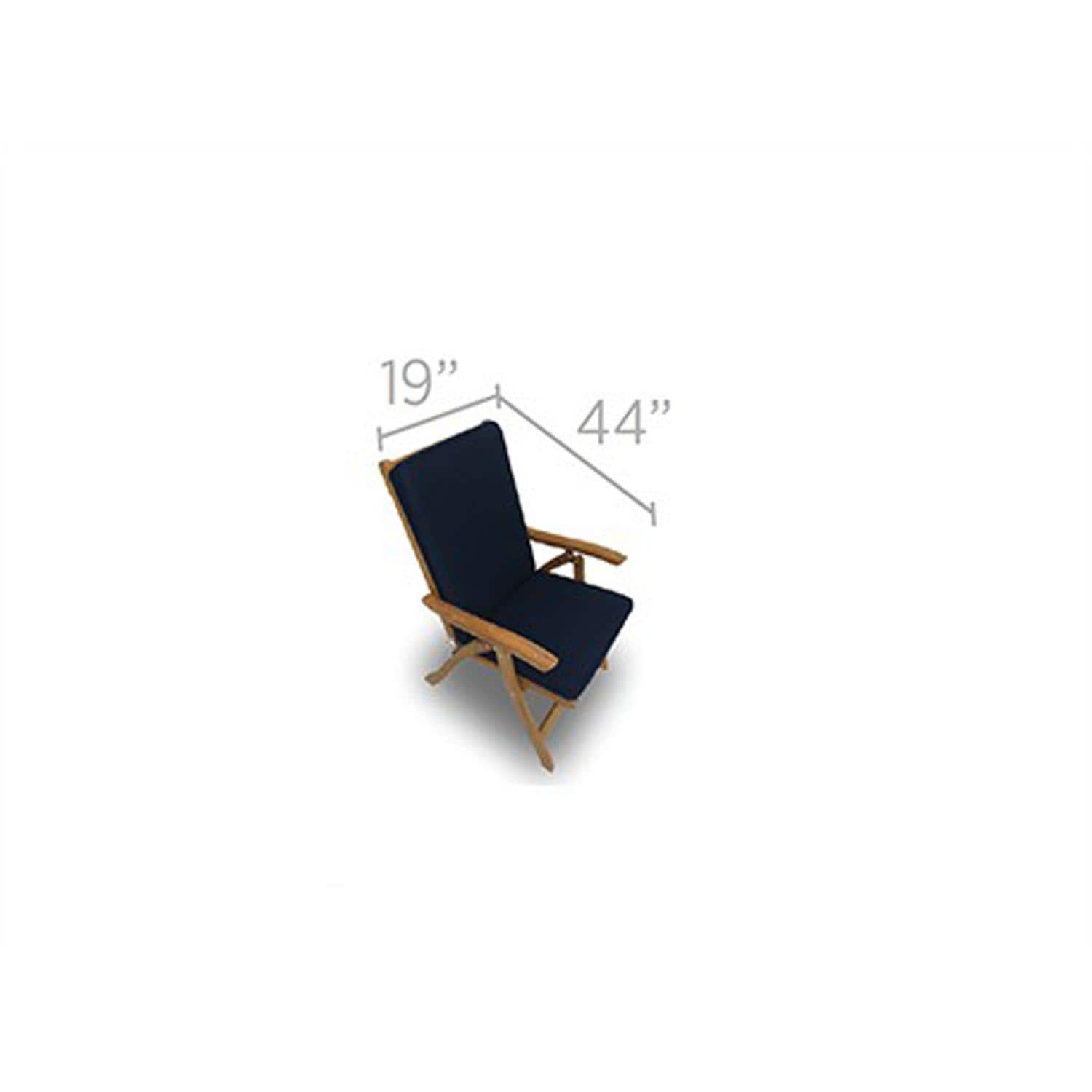 Royal Teak Collection CUFG Estate Full Back Sunbrella Cushion in Canvas Granite - Dimensions - Dimensional thumbnail