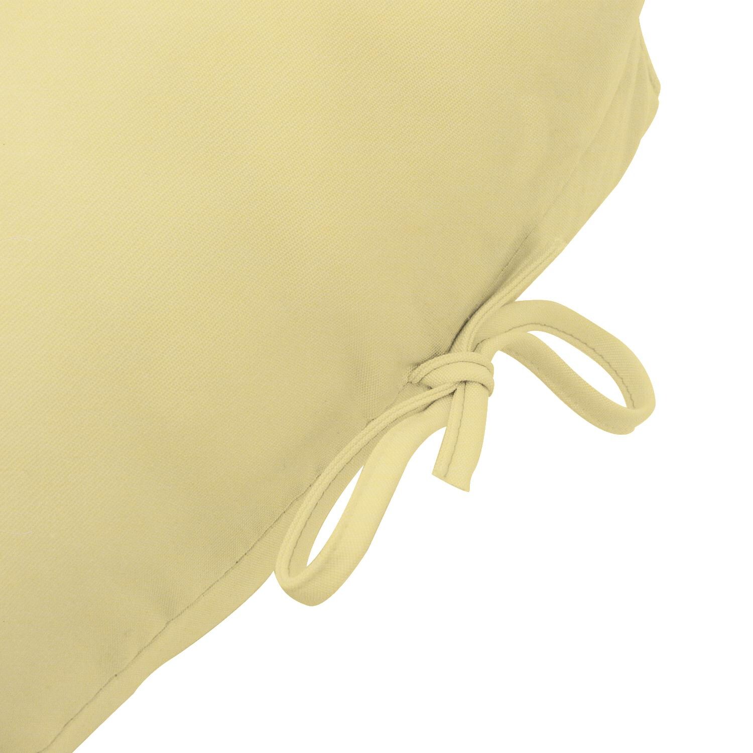 Sunbrella Canvas Buttercup Extra Long Outdoor Replacement Chaise Lounge Cushion By UltimatePatio.com - Tie Detail thumbnail