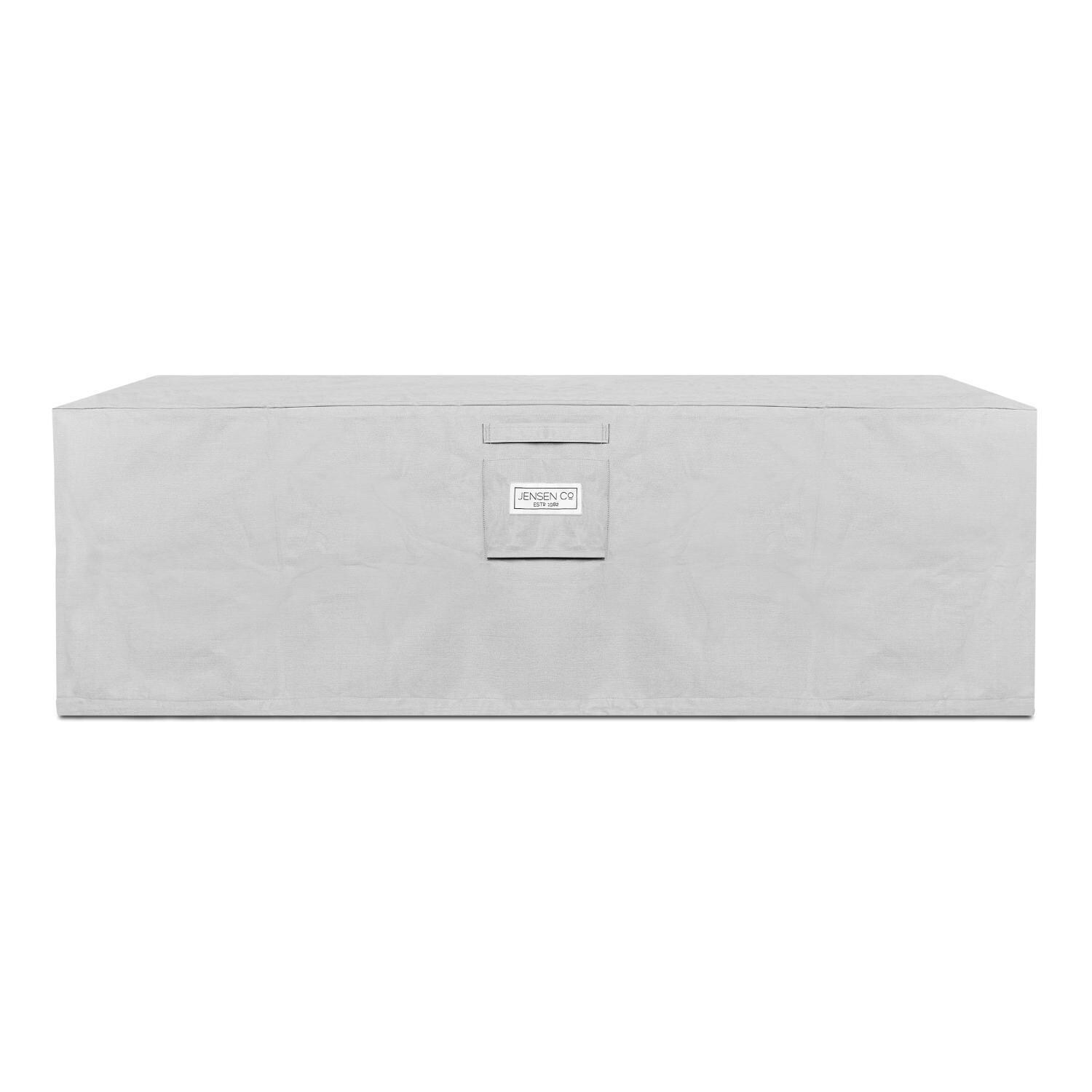 Covewood 58 Inch Rectangular Aluminum Natural Gas Fire Pit Table in Charcoal by BBQGuys Signature (Ships Propane w/ Conversion Kit) - Cover - White Background thumbnail