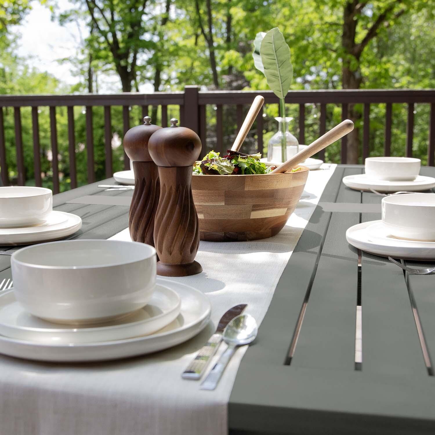 Hart Lane 7 Pc Recycled Plastic Dining Set In Coastal Teak by Lakeview - Detail thumbnail