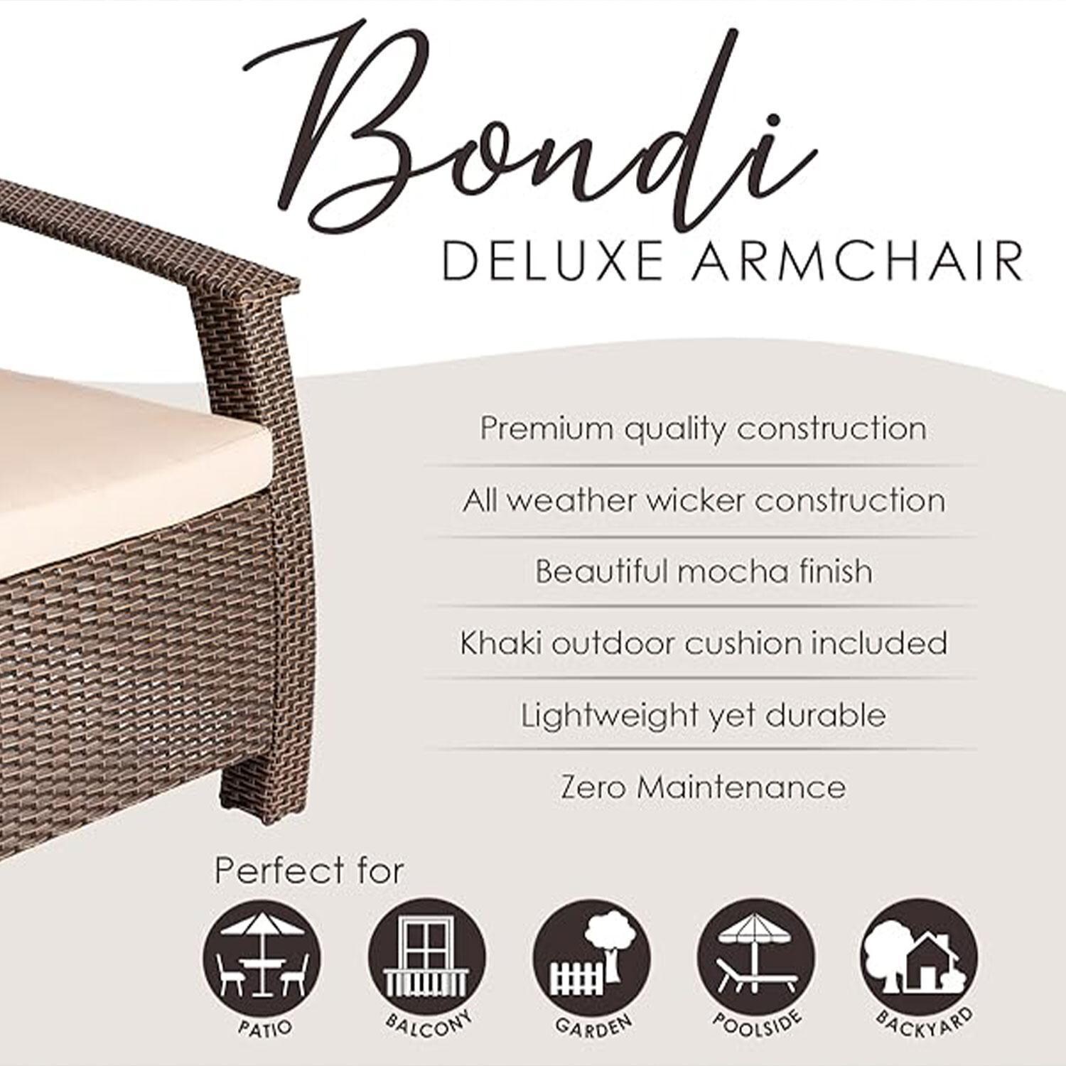 Palm Way Resin Wicker Deluxe Patio Club Chair in Mocha by Ultimate Patio - Special Features - Detail thumbnail