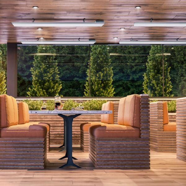 Dimplex X-DLW1500W12 DLW Series Radiant Heater - 120V - 1500W - White - Indoor Dining Area thumbnail