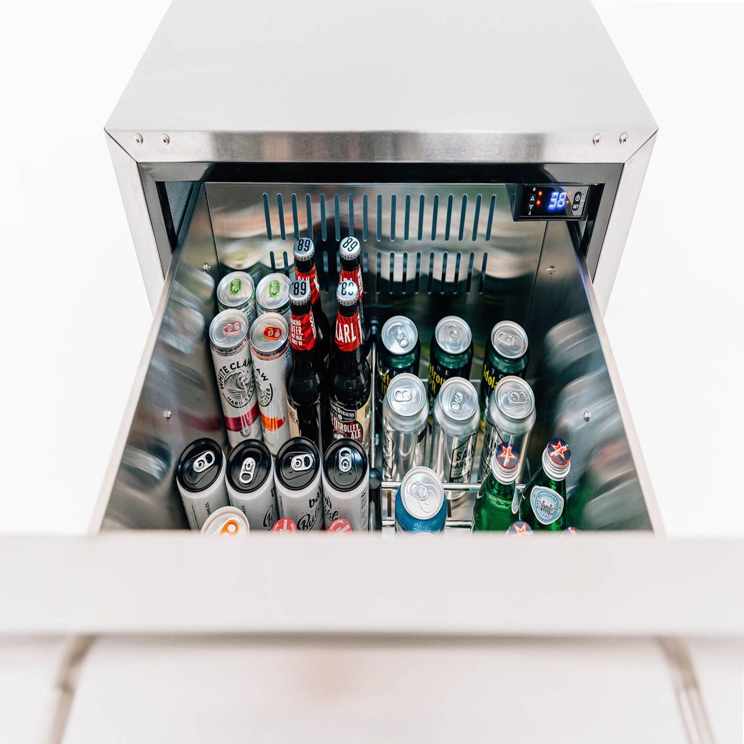 Summerset SSRFR-24DR2 5.3 Cu. Ft. Outdoor Rated Deluxe Refrigerator Drawers - Drinks thumbnail