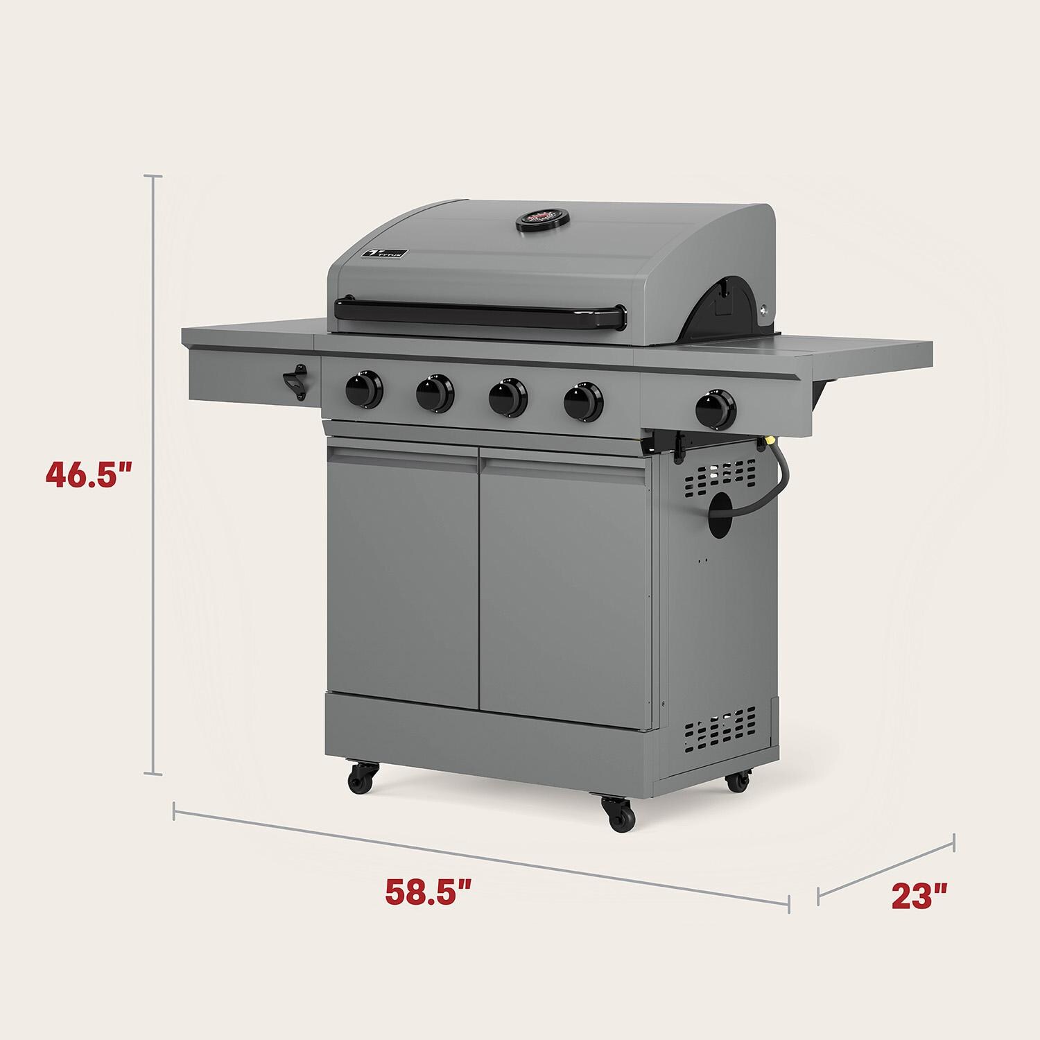 TYTUS TDT-011-GMOD Anaheim 32 Inch Propane Gas Grill - Dimensional thumbnail