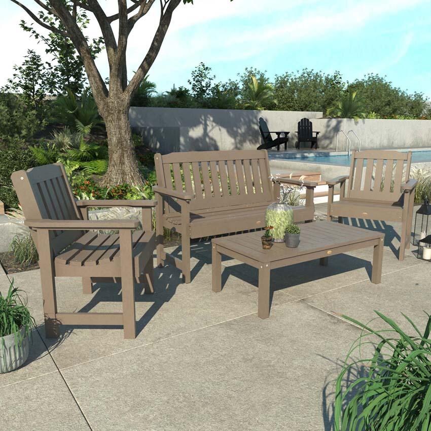 Hart Lane 4 Pc Set Polyresin Seating Set in Woodland Brown By Lakeview Outdoor Designs - Lifestyle thumbnail