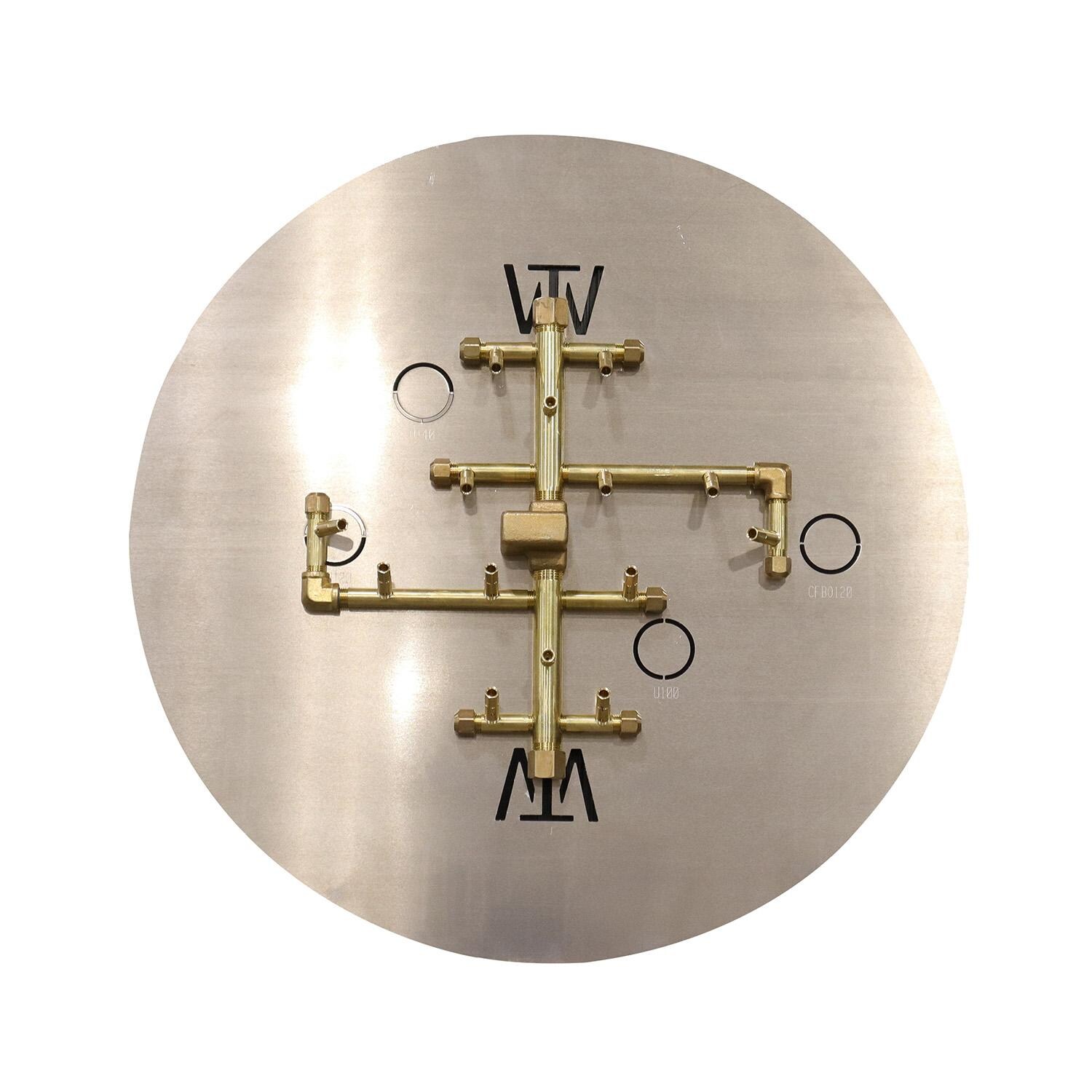 Warming Trends 14 X 14 CROSSFIRE Brass Natural Gas/Propane Burner w/ 30 Circular Plate