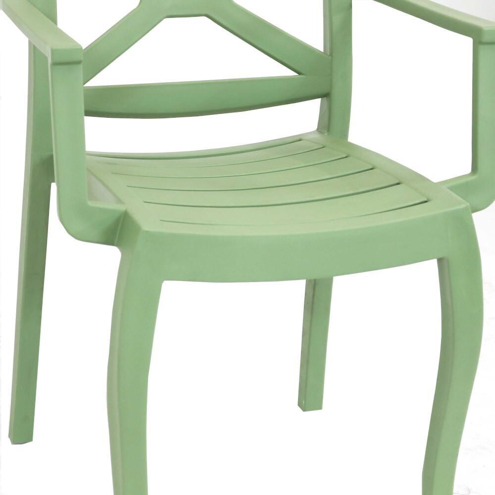 Ultimate Patio Spring Green Plastic Outdoor Arm Chair - Seat thumbnail