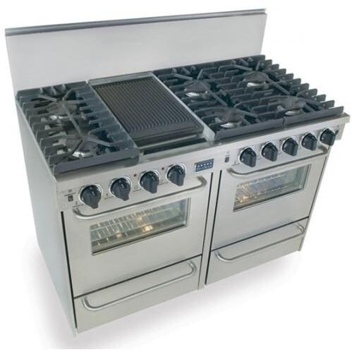 FiveStar 48 Inch All Gas Convection Range With Sealed Burners - Stainless Steel