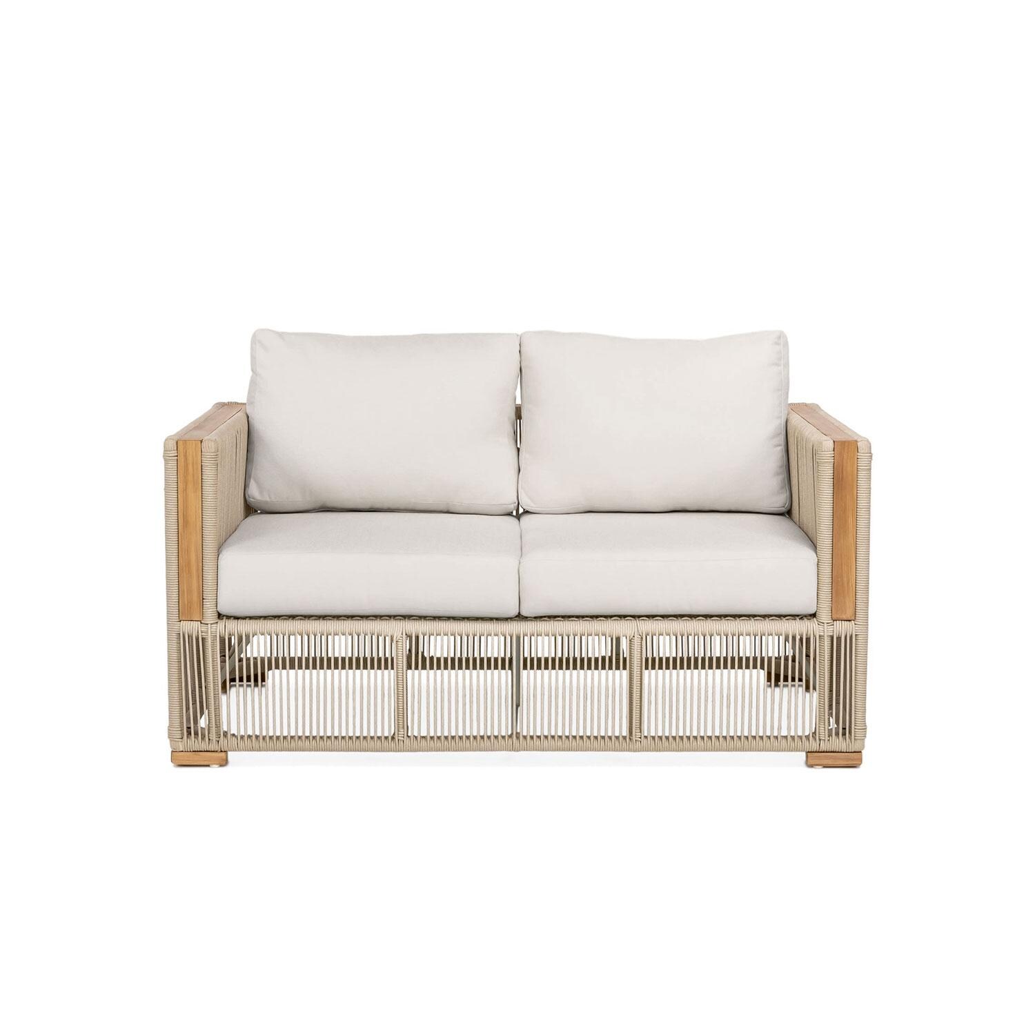 Pelican View 2 Person Woven Rope Loveseat in Sand/Silver by Lakeview Outdoor Designs