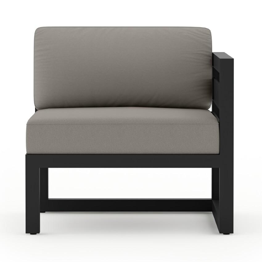 Lakeview Misty Cove 6 Pc Aluminum Sectional Set in Black w/Club Chair & Canvas Charcoal Cushions by Lakeview Outdoor Designs - Right Section - White Background thumbnail