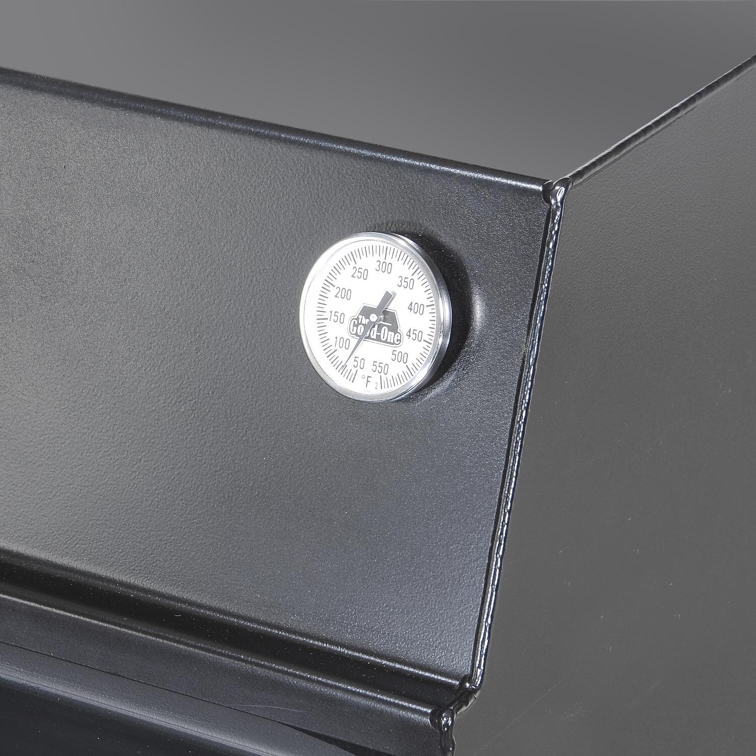 The Good-One 06300AOH Open Range Gen III 36-Inch Freestanding Charcoal Smoker - Temp Gauge thumbnail