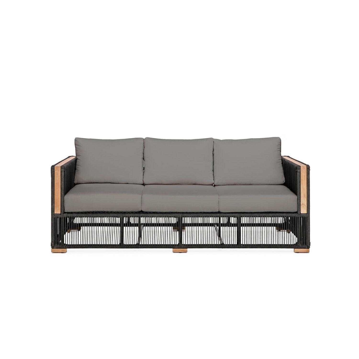 Pelican View 3 Person Woven Rope Sofa in Black/Charcoal by Lakeview Outdoor Designs