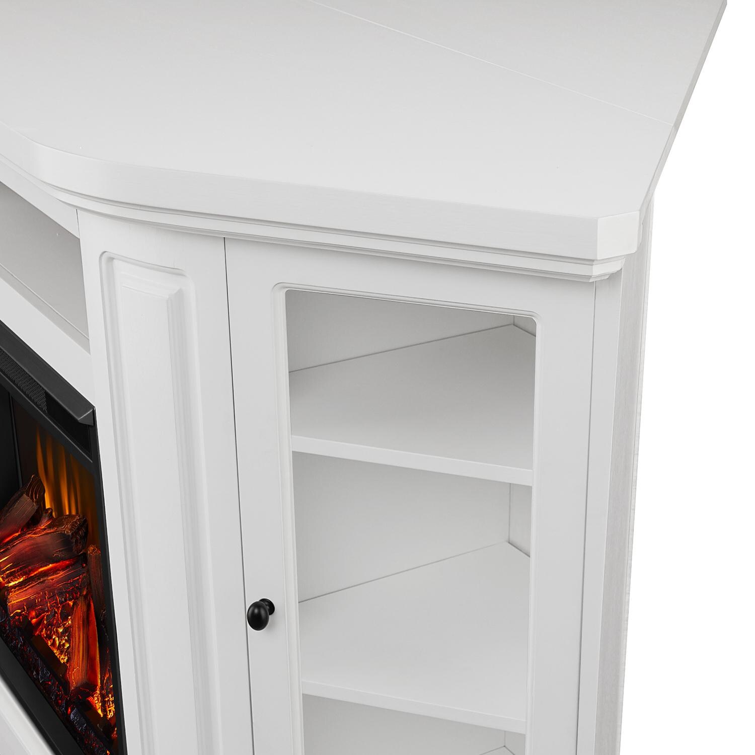Real Flame - 3850E-W - Windom 57-Inch Corner Electric Fireplace Entertainment Center - White - Corner Detail thumbnail