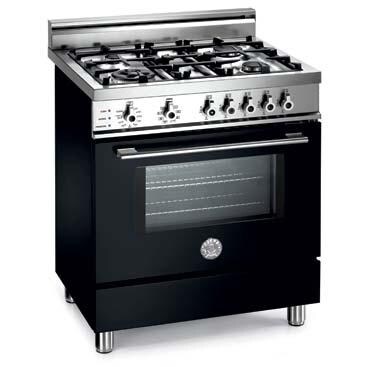 Bertazzoni Ranges 30 Inch Natural Gas 3.4 Cu. Ft. Dual Fuel Black Range X304PIRNE - Professional Series