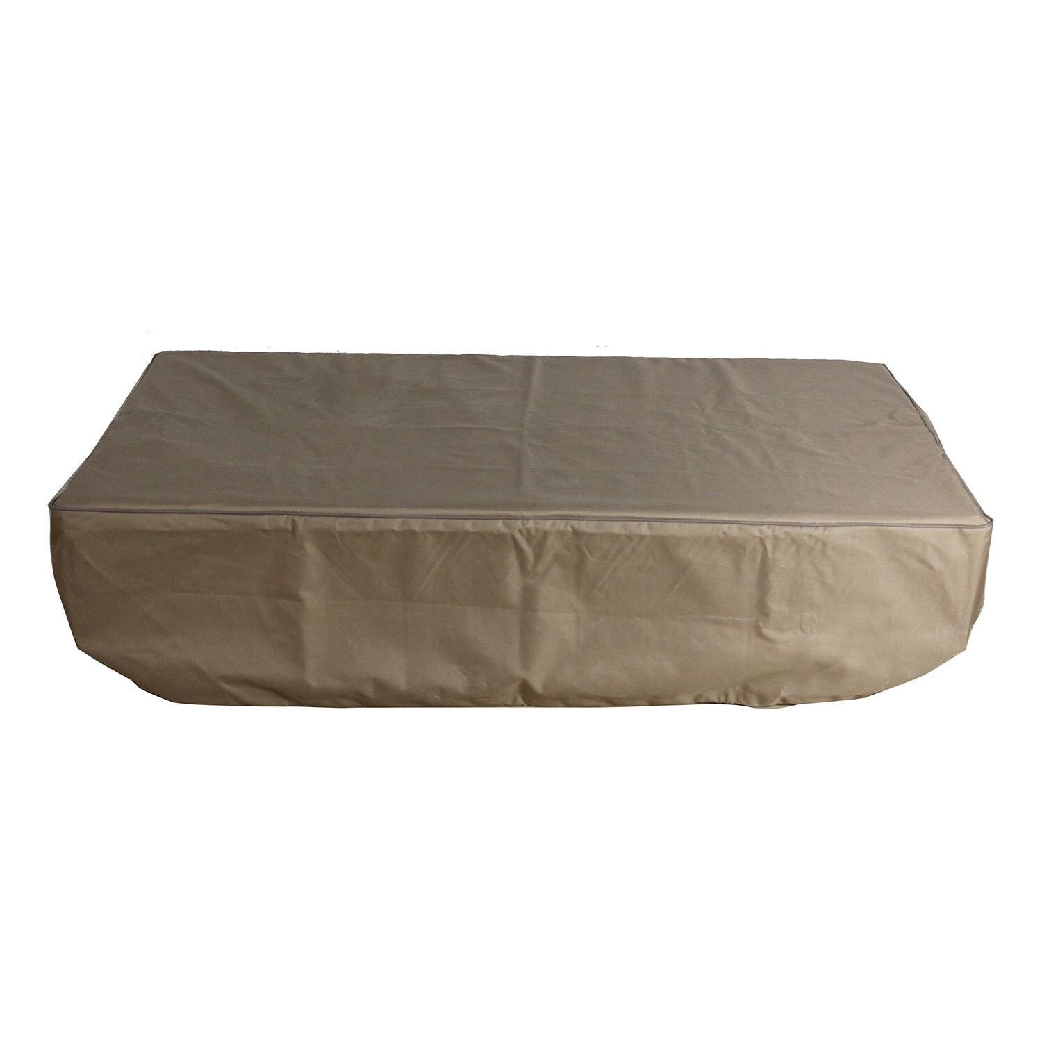 Elementi Metropolis 56-in Rectangle Propane Fire Pit Table - Light Gray - Cover - Detail thumbnail