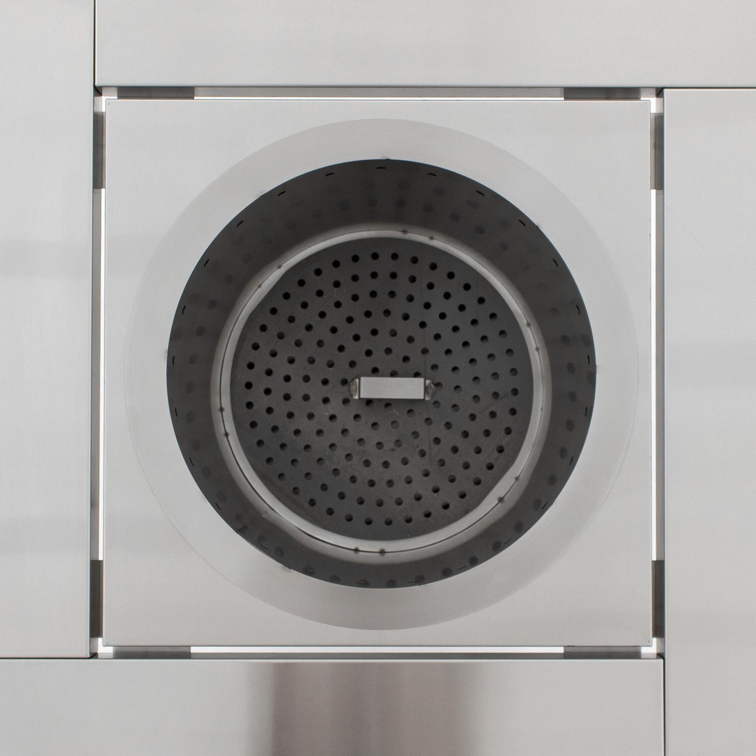 Blaze 29-Inch Square Stainless Steel Pellet Fire Pit - Pellet Grate At Bottom Of Drum thumbnail